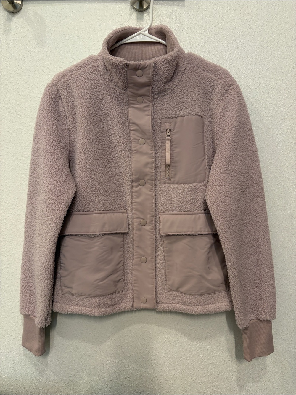 Lavender Teddy Jacket with Utility Pockets